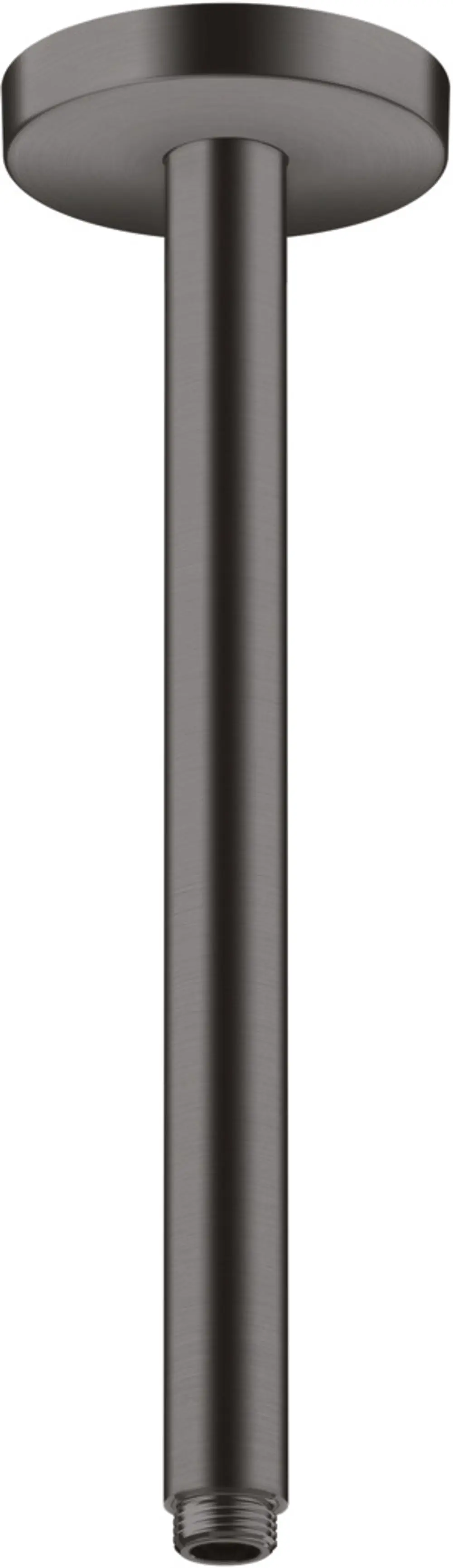 Deckenanschluss aus Metall in mattem Schwarz mit rundem Fuß, ideal für die Anbringung von Duschsystemen. Produkt von AXOR.